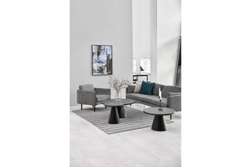 Soli Soffbord 46 cm Runt - Glas/Svart/Matt Svart - Möbler - Bord & matgrupp - Soffbord