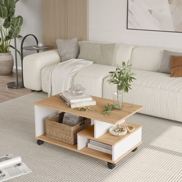 Solven Soffbord 90x42,5x51 cm - Ek och vitt - Möbler - Bord & matgrupp - Soffbord