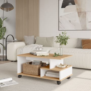 Solven Soffbord 90x42,5x51 cm - Ek och vitt - Möbler - Bord & matgrupp - Soffbord