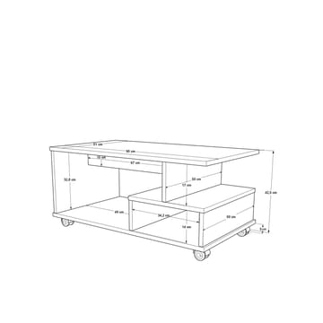Solven Soffbord 90x42,5x51 cm - Ek/Antracit - Möbler - Bord & matgrupp - Soffbord - Soffbord med hjul