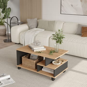 Solven Soffbord 90x42,5x51 cm - Ek/Antracit - Möbler - Bord & matgrupp - Soffbord - Soffbord med hjul