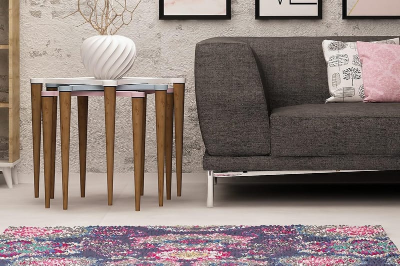 Springtime Satsbord 50 cm 3 Bord - Vit/Rosa/Blå - Möbler - Bord & matgrupp - Soffbord