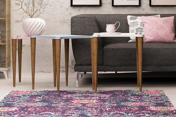 Springtime Satsbord 50 cm 3 Bord - Vit/Rosa/Blå - Möbler - Bord & matgrupp - Soffbord