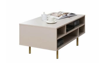 Staffin Rektangulärt Soffbord med Öppna Hyllfack i Trä - Beige - Möbler - Bord & matgrupp - Soffbord