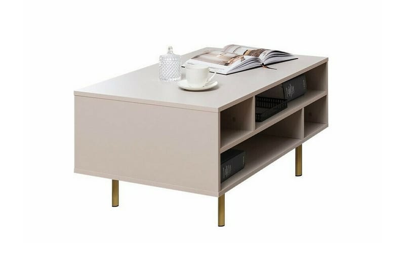 Staffin Rektangulärt Soffbord med Öppna Hyllfack i Trä - Beige - Möbler - Bord & matgrupp - Soffbord
