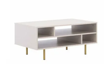 Staffin Rektangulärt Soffbord med Öppna Hyllfack i Trä - Beige - Möbler - Bord & matgrupp - Soffbord