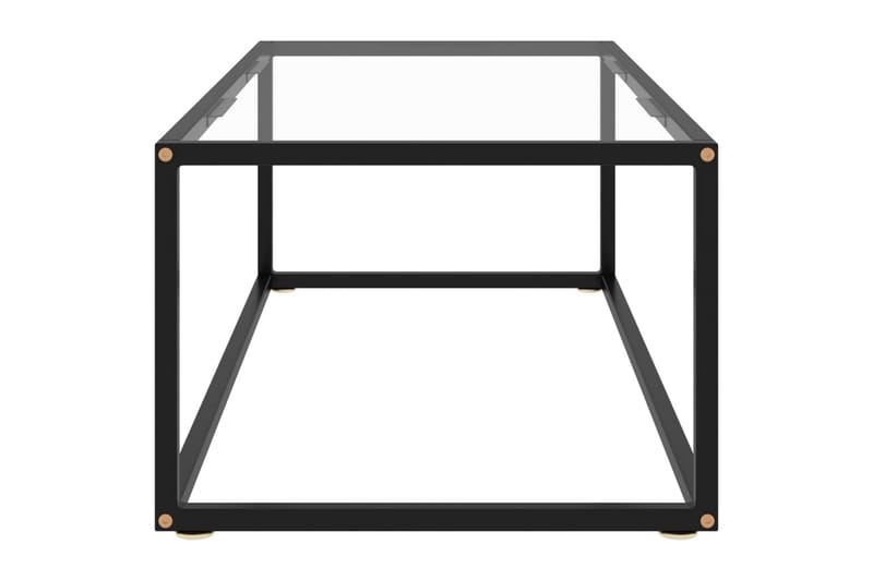 Soffbord svart med härdat glas 100x50x35 cm - Svart - Soffbord