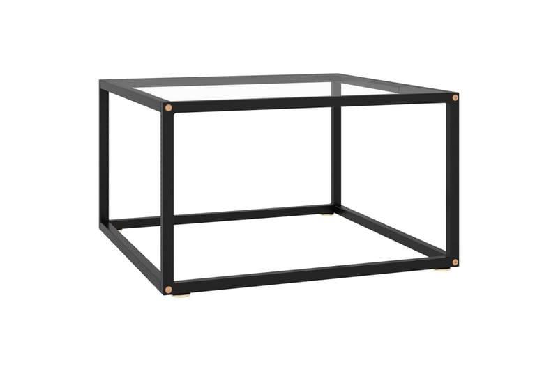 Soffbord svart med härdat glas 60x60x35 cm - Svart - Soffbord