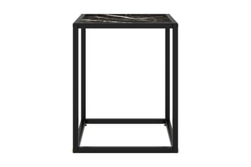 Soffbord svart med svart marmorglas 40x40x50 cm