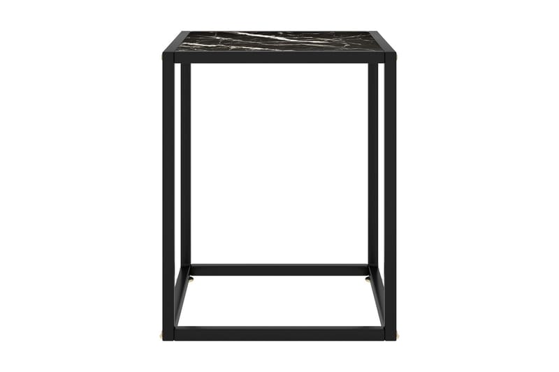 Soffbord svart med svart marmorglas 40x40x50 cm - Svart - Soffbord - Marmorbord