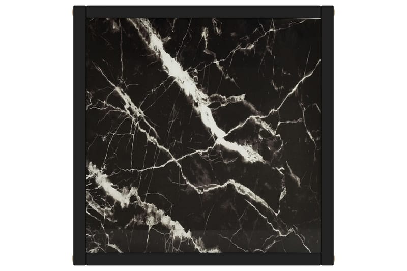 Soffbord svart med svart marmorglas 40x40x50 cm - Svart - Marmorbord - Soffbord