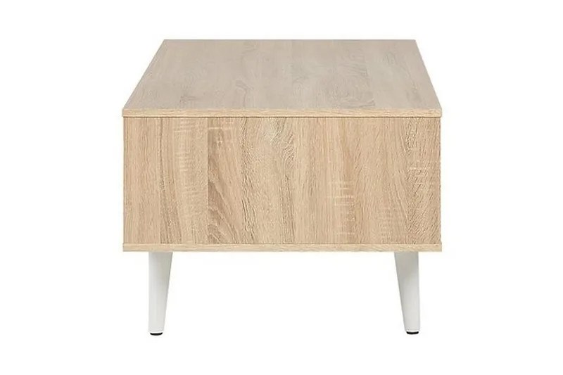 Swanea Soffbord 120 cm med Förvaring Skåp + Hylla - Ljusbrun/Vit - Möbler - Bord & matgrupp - Soffbord - Soffbord med förvaring