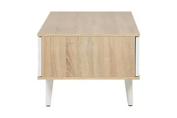 Swanea Soffbord 120 cm med Förvaring Skåp + Hylla - Ljusbrun/Vit - Möbler - Bord & matgrupp - Soffbord - Soffbord med förvaring