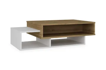 Tabate Soffbord 105 cm med Förvaring Hyllor - Vit/Valnötsbrun - Möbler - Bord & matgrupp - Soffbord - Soffbord med förvaring