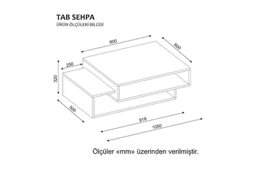 Tabate Soffbord 105 cm med Förvaring Hyllor - Vit/Valnötsbrun - Möbler - Bord & matgrupp - Soffbord - Soffbord med förvaring