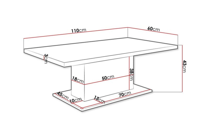 Tallow 110 cm Rektangulärt Soffbord i Mörkt Trä - Brun - Möbler - Bord & matgrupp - Soffbord