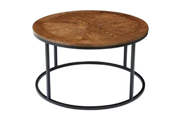 Tawan Soffbord 85 cm Runt - Mörk Ekfanér/Valnötsbrun - Möbler - Bord & matgrupp - Soffbord