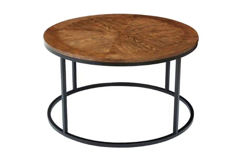 Tawan Soffbord 85 cm Runt, Mörk Ekfanér/Valnötsbrun