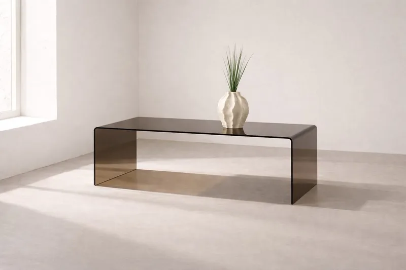 Soffbord Telemark 120 cm, bruntonat glas