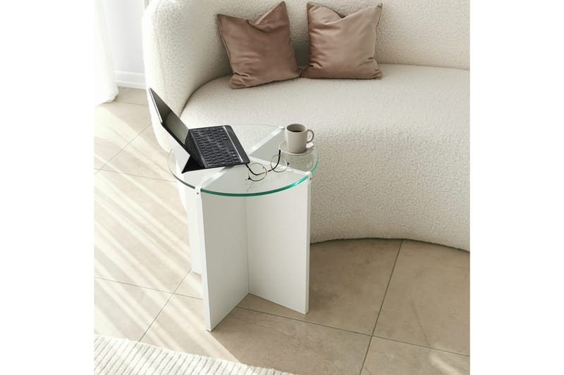 Teratio Satsbord 60x40x60 cm Runt - Vit - Möbler - Bord & matgrupp - Soffbord