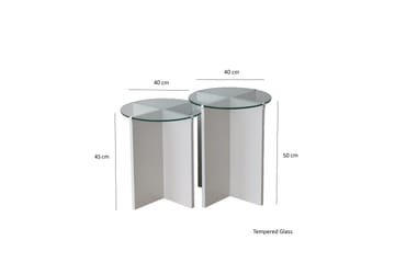 Teratio Satsbord 60x40x60 cm Runt - Vit - Möbler - Bord & matgrupp - Soffbord