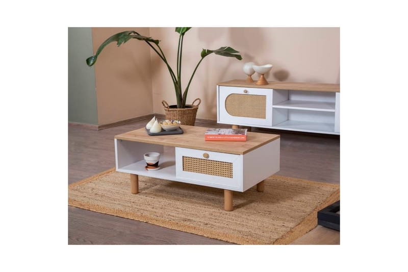 Soffbord Terra Vit / Ek - Vit - Möbler - Bord & matgrupp - Soffbord