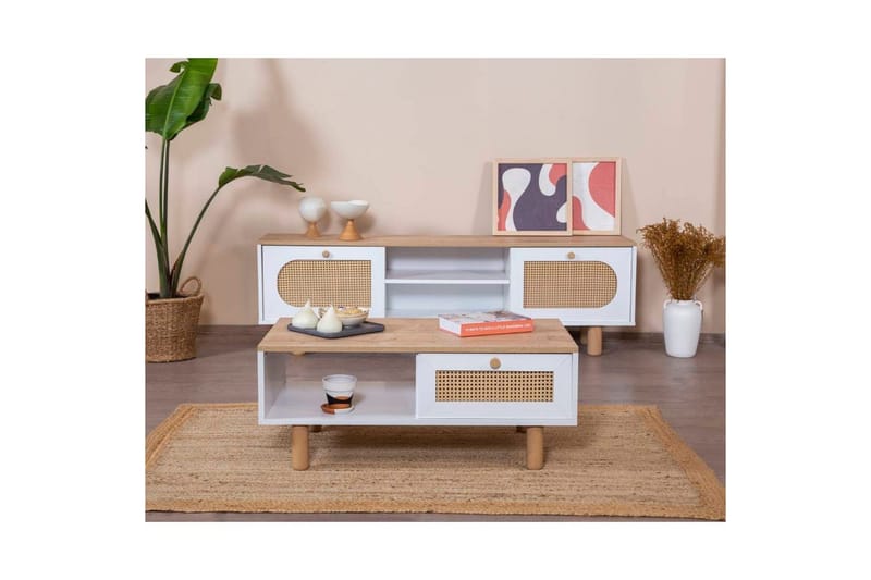 Soffbord Terra Vit / Ek - Vit - Möbler - Bord & matgrupp - Soffbord
