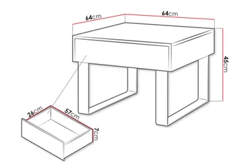 Tessan Soffbord Litet 64 cm med Förvaring Låda - Svart - Möbler - Bord & matgrupp - Soffbord - Soffbord med förvaring