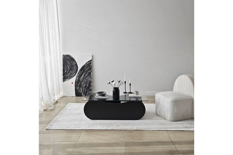 Soffbord Tevrin Svart / Transparent - Svart / Transparent - Möbler - Bord & matgrupp - Soffbord