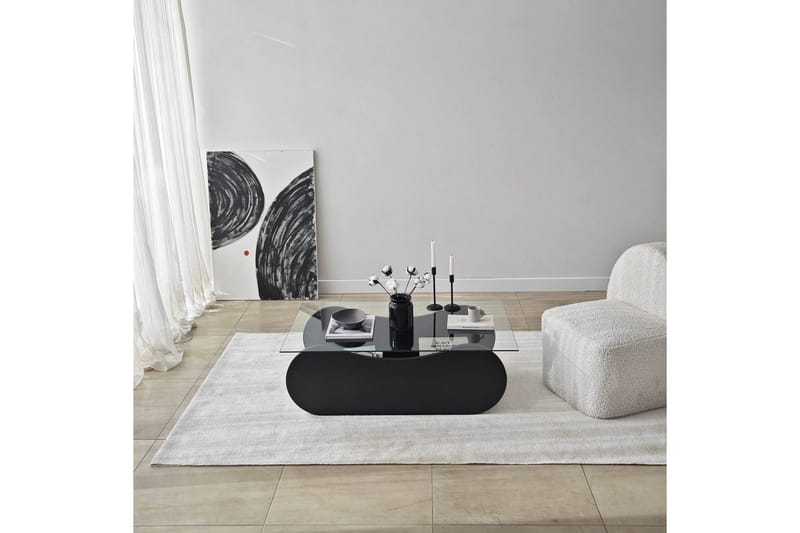 Soffbord Tevrin Svart / Transparent - Svart / Transparent - Möbler - Bord & matgrupp - Soffbord
