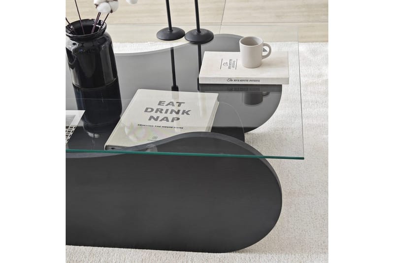 Soffbord Tevrin Svart / Transparent - Svart / Transparent - Möbler - Bord & matgrupp - Soffbord