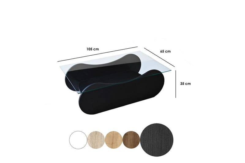 Soffbord Tevrin Svart / Transparent - Svart / Transparent - Möbler - Bord & matgrupp - Soffbord