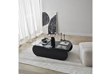 Soffbord Tevrin Svart / Transparent - Svart / Transparent - Möbler - Bord & matgrupp - Soffbord