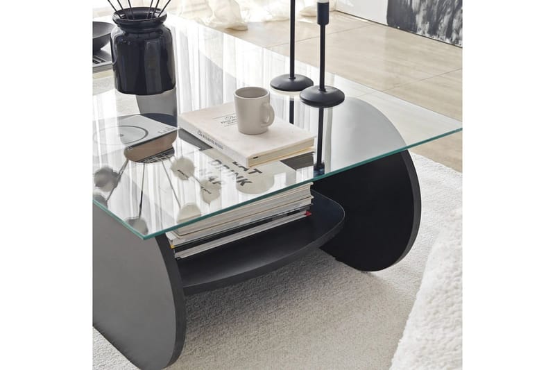 Soffbord Tevrin Svart / Transparent - Svart / Transparent - Möbler - Bord & matgrupp - Soffbord