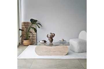 Soffbord Tevrin Travertin / Transparent - Travertin / Transparent - Möbler - Bord & matgrupp - Soffbord