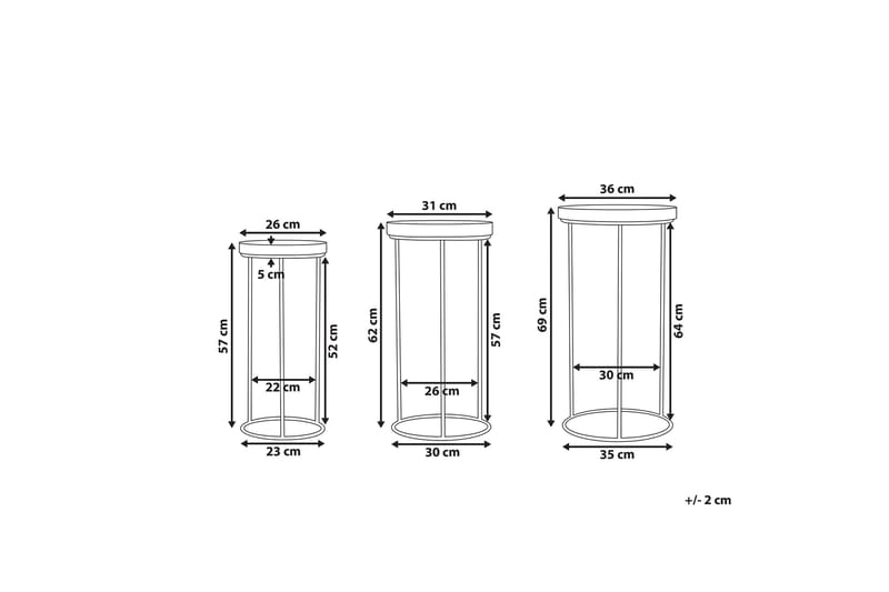 Texon Satsbord 36 cm 3-pack - Svart - Möbler - Bord & matgrupp - Soffbord