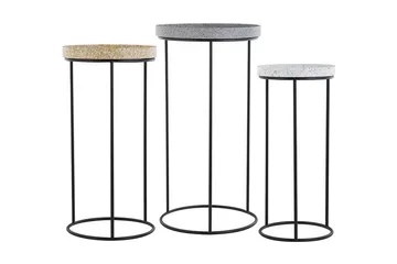 Texon Satsbord 36 cm 3-pack - Svart - Möbler - Bord & matgrupp - Soffbord