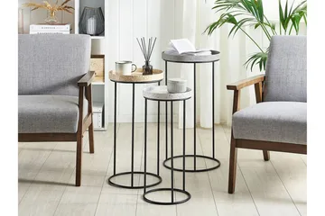 Texon Satsbord 36 cm 3-pack - Svart - Möbler - Bord & matgrupp - Soffbord