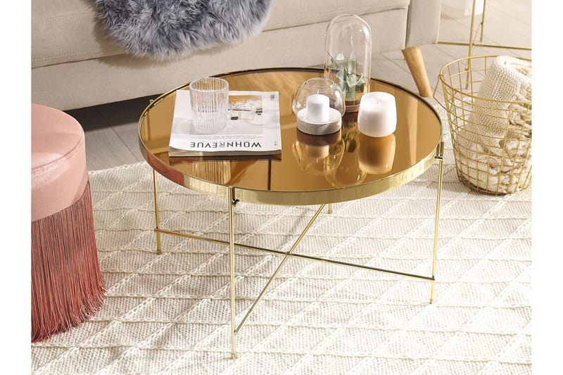 Thore Soffbord i härdat glas - Guld - Möbler - Bord & matgrupp - Soffbord