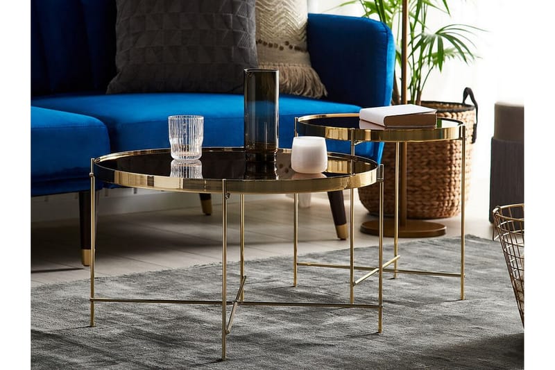 Thore Soffbord i härdat glas - Guld - Möbler - Bord & matgrupp - Soffbord