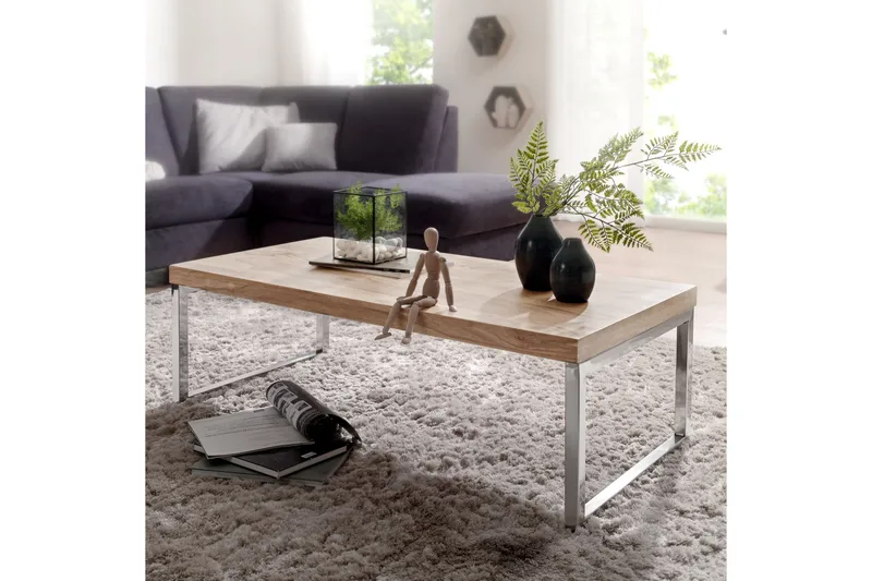 Thuxton Soffbord 120 cm - Akacia/krom - Möbler - Bord & matgrupp - Soffbord