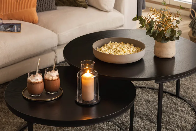 Thyra Satsbord Runt Soffbord - Svart - Möbler - Bord & matgrupp - Soffbord