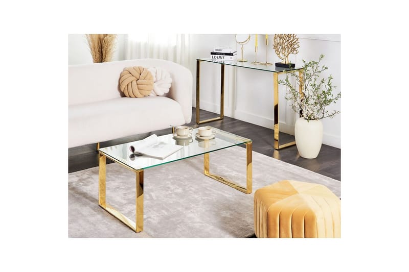 Soffbord Tilon Guld/transparent - Guld/transparent - Möbler - Bord & matgrupp - Soffbord