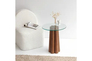 Tjadhunt Soffbord 50 cm - Valnöt/Glas - Möbler - Bord & matgrupp - Soffbord