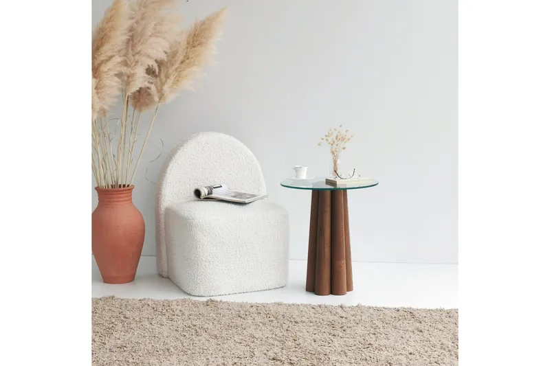 Tjadhunt Soffbord 50 cm - Valnöt/Glas - Möbler - Bord & matgrupp - Soffbord