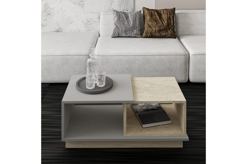 Soffbord Vaelen Travertin / Grå - Travertin / Grå - Möbler - Bord & matgrupp - Soffbord