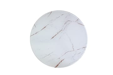 Vagaia Soffbord 80 cm Runt Marmormönster - Vit/Svart - Möbler - Bord & matgrupp - Soffbord