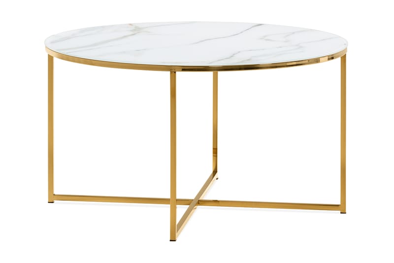 Soffbord Valeria 80 cm Runt Marmormönster - Soffbord