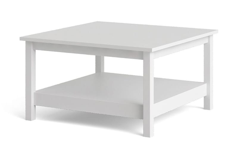 Vallvidera 81 cm Runt Soffbord med Hylla i Målat Trä - Vit - Möbler - Bord & matgrupp - Soffbord