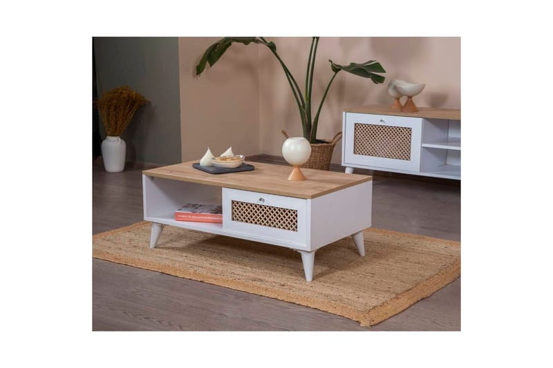 Soffbord Velin Vit / Ek - Vit / Ek - Möbler - Bord & matgrupp - Soffbord